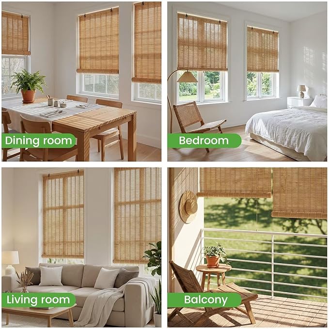 Bamboo Blinds, Custom Sizes Roller Shades - Image 6