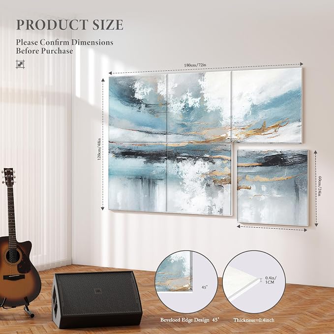 JBER 6 Pack Art Acoustic Panels, 72×48Inches Soundproof Wall Panels, Large - Image 2