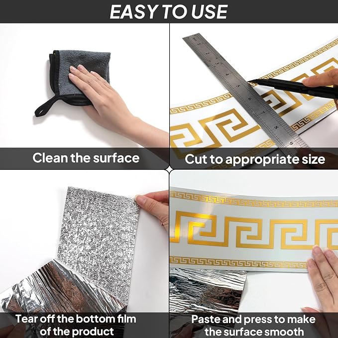 Peel and Stick Wallpaper Borders, Self-Adhesive Waterproof PVC Foam Wall Base - Image 7