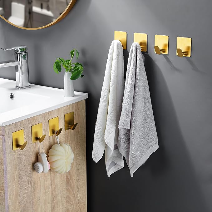 DELITON 8 Pack Gold Wall Hooks - Image 3