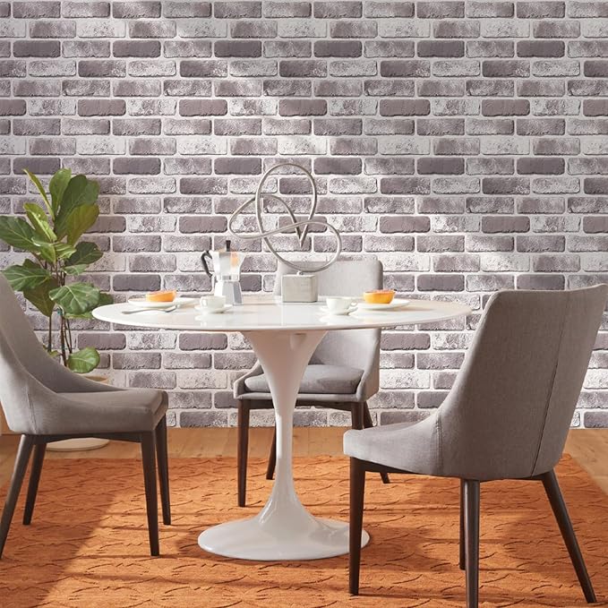 Commomy 10 Pcs Whitewash 3D Brick Peel and Stick Wall Panels - Image 2