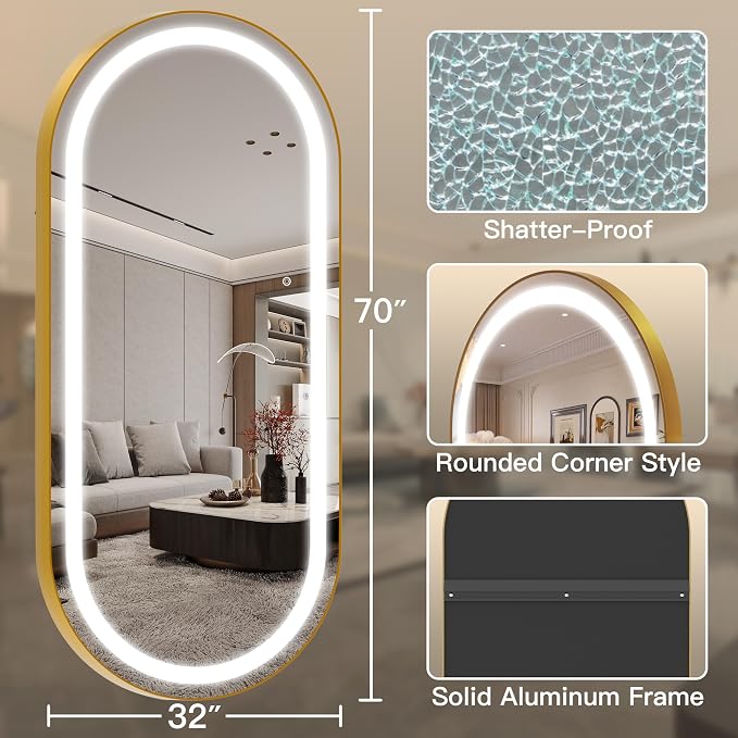 FENNIO 70" x 32" Large Luxury Wall Mounted Mirror - Image 5