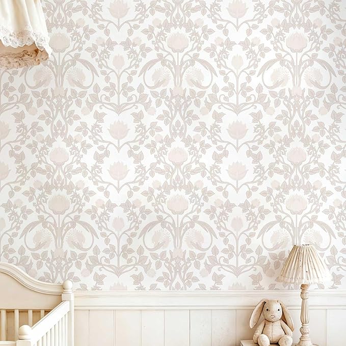 YXTII 17.3"×78.7" Pink Peel and Stick Wallpaper, Floral Wallpaper by YXTII