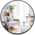 Itrue 36 Inch Black Round Mirror by Villacola