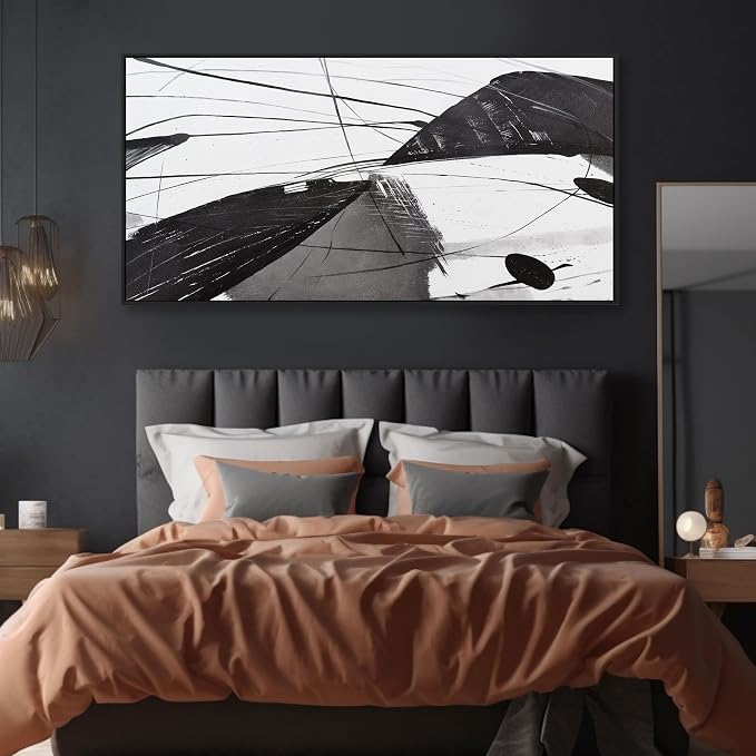 Abstract Wall Art Home Wall Decor Black and White Framed Canvas painting - Image 4