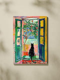 ALMLZL Henri Matisse Wall Art Cat in Famous Henri Matisse The Open Window by ALMLZL