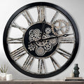 The B-Style Large Real Moving Gears Wall Clock 30 inch Rustic Retro Industrial by TheB-StyleTB