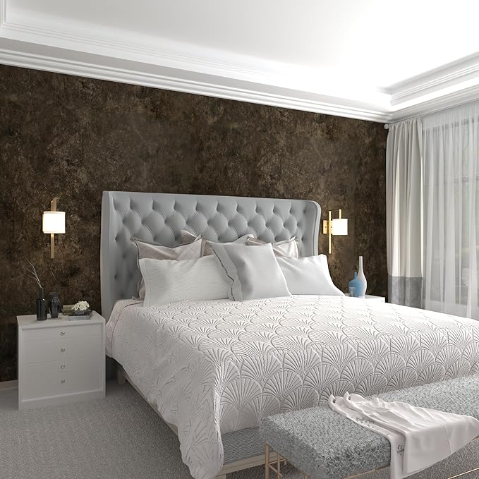 3yecao 48"×591" Extra Wide Big Roll Large Size Dark Brown Tan Gray Concrete - Image 8