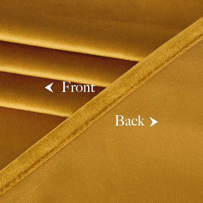NICETOWN Mustard Gold Velvet Curtains 96 inch Long - Image 8