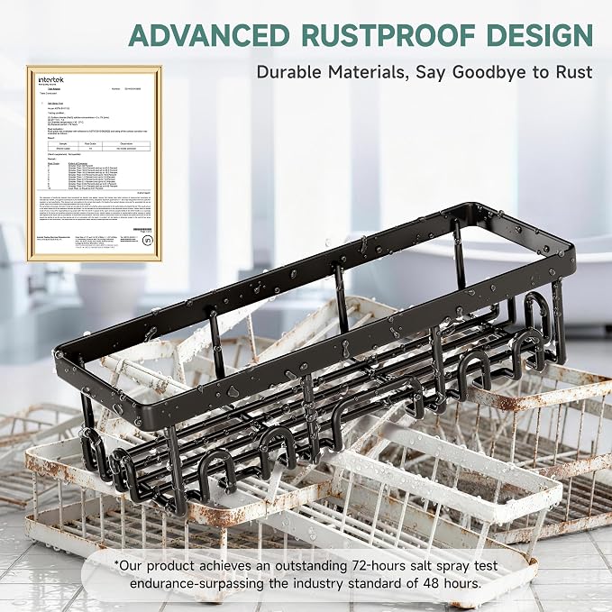 Veken Shower Caddy 6-Pack, Advanced Rustproof Design, No Drilling Adhesive - Image 4