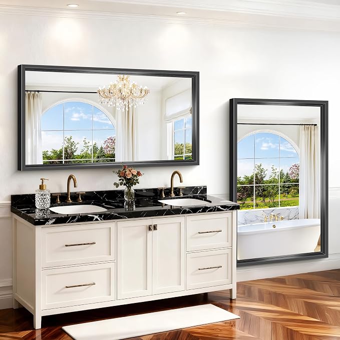 Large Bathroom Mirror, 60 x 36 Inch Rectangular Wall Mirror 0.6" Thickened Deep - Image 4