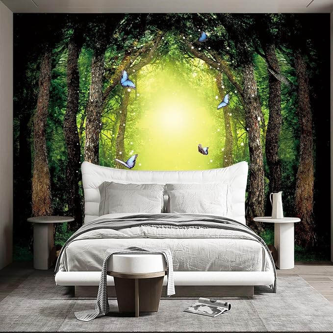 Classy Dream Butterfly Forest Tree Wallpaper - Image 2
