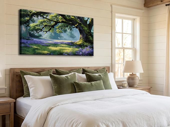 Ardemy Giant Tree Forest Canvas Wall Art 40"x20" Picture – Sunlit Landscape - Image 6
