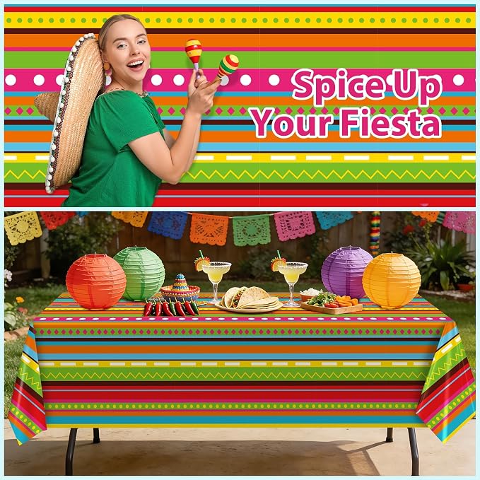 Kochorie 100 Ft x 54 Inch Mexican Fiesta Party Tablecloth Roll - Image 7