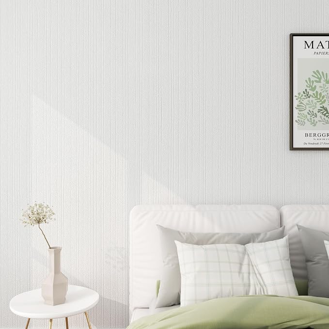 FunStick 16"x240" Modern Cream White Textured Wallpaper Peel and Stick - Image 6