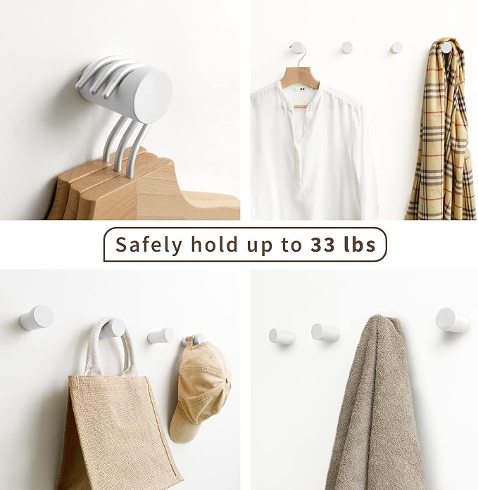 NAUMOO Wooden White Wall Hooks - Image 4