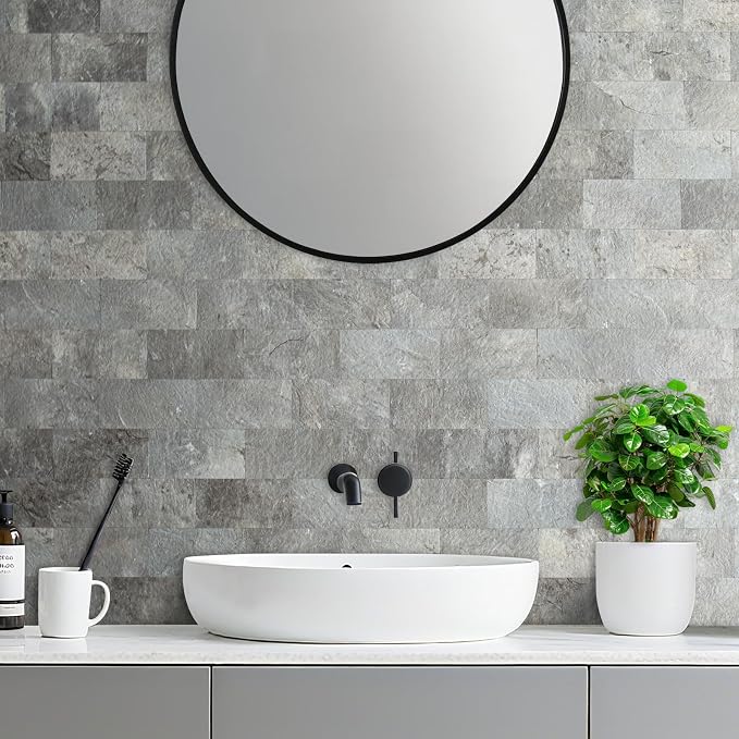 AULIGET 4 Pieces Mountain Rock Peel and Stick Backsplash Wall Tile, 4 Pieces - Image 4