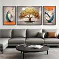 Cuspin Modern Luxury Large Wall Art Set of 3 Bright Style Abstract Paintings by Cuspin