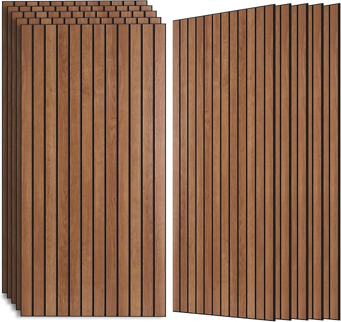 Wood Veneer Sound Panels, 10 Pack 47.2”x23.6” Wall Panels, Decorative Acoustic by AUTORIFIC
