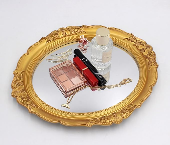 YCHMIR 14.8 x 13.1 inch Oval Wall Mirror Vintage Style Wall Mounted - Image 3