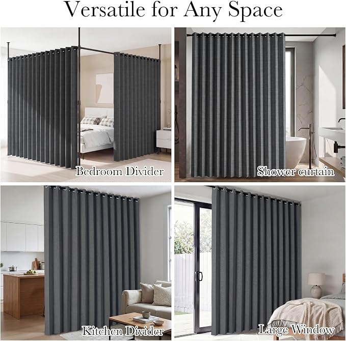 RYB HOME Accordion Style Room Divider Curtain-100% Blackout Folding Accordion - Image 7