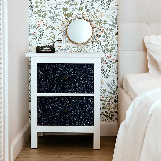 CRE8TIVE Black Blue Wallpaper Border Black Glitter Wallpaper Stick and Peel - Image 2
