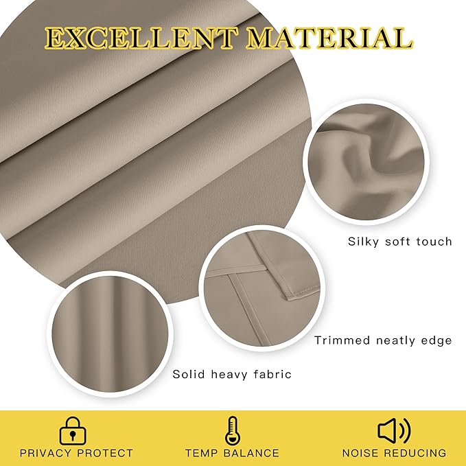 NICETOWN Patio Door Curtain Sound Blocking, Bedroom Privacy Room Divider Curtain - Image 2