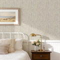 JiffDiff Woven Wallpaper Peel and Stick 17.3" x 400" Colorful Paint Grasscloth by wallpaper