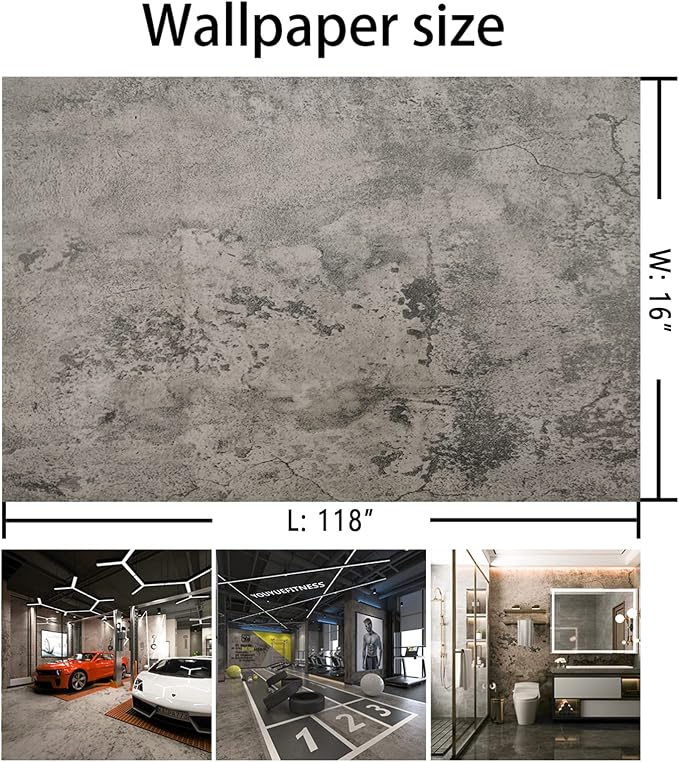 BAYYA Cement Gray Contact Paper Concrete Peel and Stick Wallpaper Industrial - Image 9