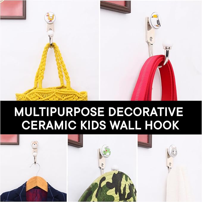 Indian Shelf Pack of 12 Ceramic Wall Hooks Kitchen - Image 2