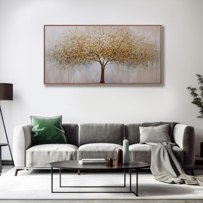 Wall Art Abstract Gold Tree of Life Framed Modern Artwork Canvas Painting - Image 4