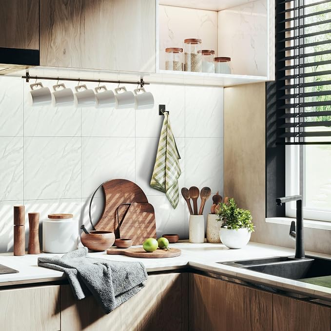 Vieshful 20pcs Peel and Stick Backsplash Tile，12"x12" Self Adhesive Marble Tile - Image 2