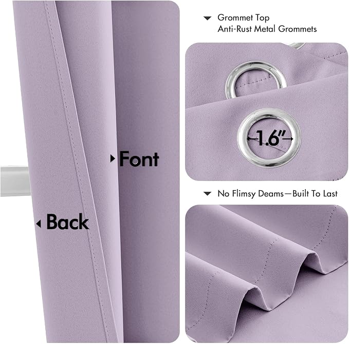MIULEE Blackout Curtains for Bedroom Living Room 2 Panels, Thermal Insulated - Image 4