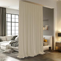 Room Divider Curtains for Ceiling Track Rod, 10 ft Wide x 9 ft Tall, Cream Beige by RoomDarkning