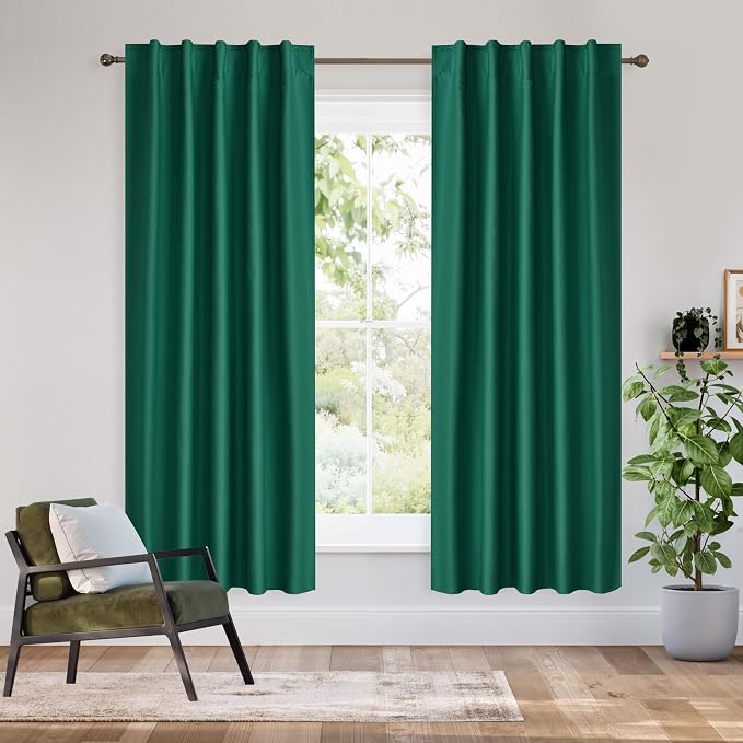 RYB HOME 100% Blackout Short Curtains by RYBHOME