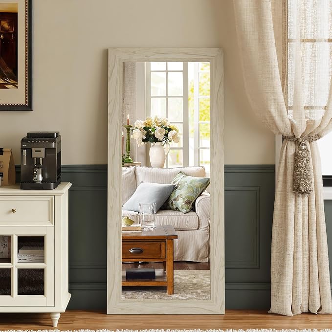 Syndra Modern Full Length Mirror Wood Frame, 56x20'' Large Floor Mirror by Syndra