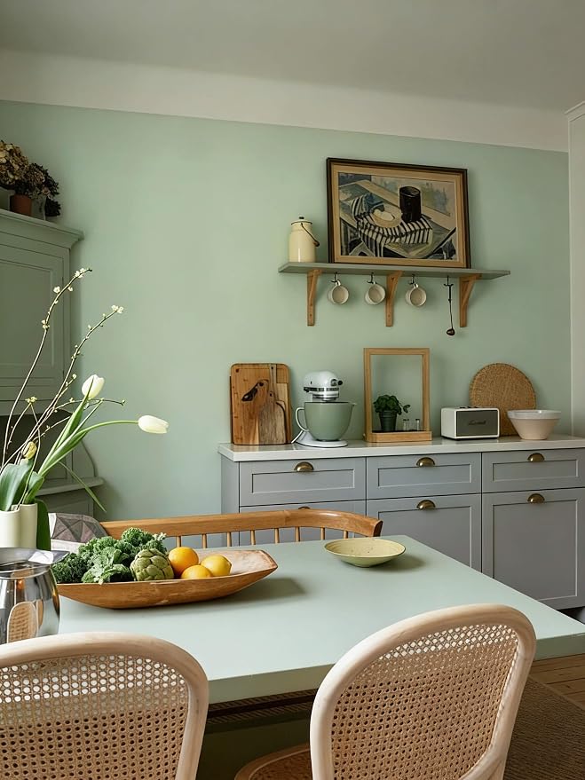 Dimoon 394''x17.7'' Green Peel and Stick Wallpaper Contact Paper Modern Self - Image 5