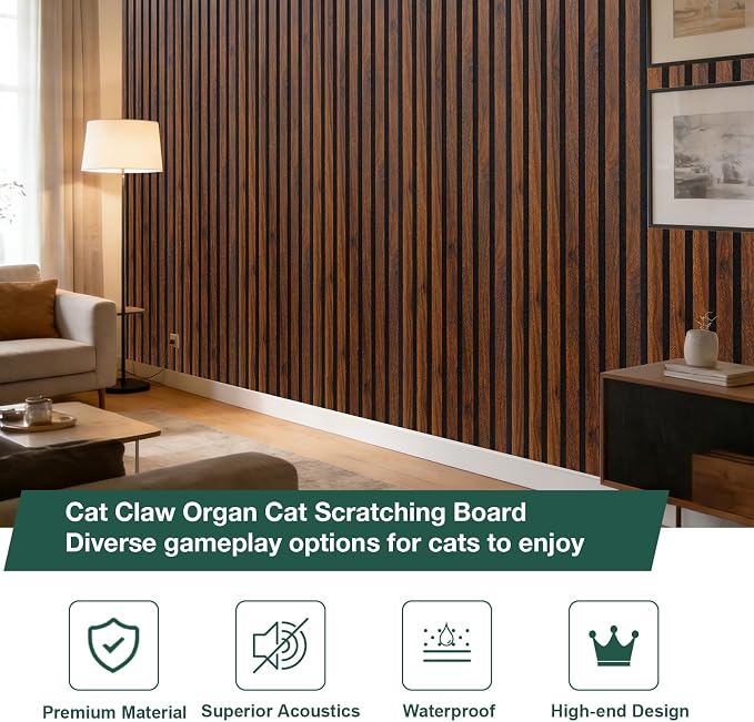 Yuzzy 4 Pack Wood Panels for Wall, 94.5" x 11" Acoustic Wood Slat Wall Panel - Image 4