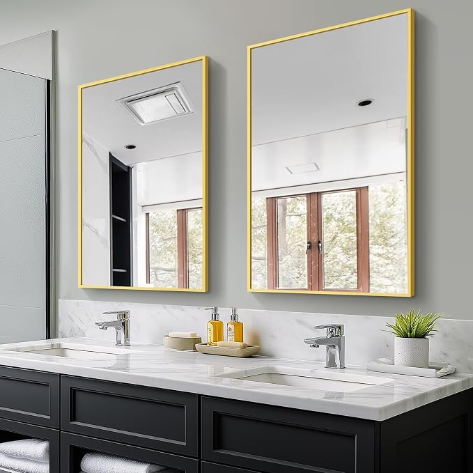 TRAHOME Bathroom Vanity Mirror for Wall, 2 Pack 36" x 24" Metal Framed - Image 8