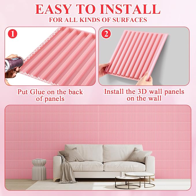 Nuanchu 32 Pcs 3D Wall Panels for Interior Wall Decor, 32 Sq. ft Coverage - Image 4