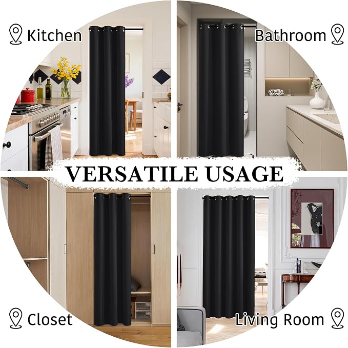 RYB HOME 100% Blackout Door Curtain - Image 5