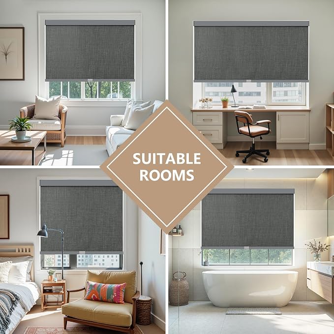 AOSKY Linen Roller Blinds Shades - Image 5