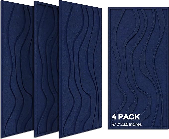 BUBOS 4 Pack Large Acoustic Panels, Total Size 47.2 x 23.6 Inches Soundproof by BUBOS