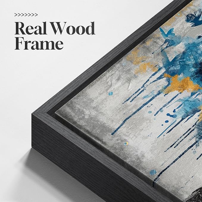 Framed Large Tree Wall Art, Modern Golden Butterfly Picture - Image 5