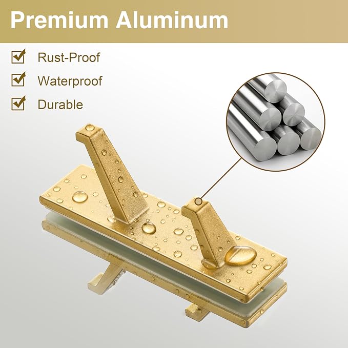 susswiff Gold Wall Hooks for Coat Towel: 13LB Adhesive Door Hanger Stick on - Image 8