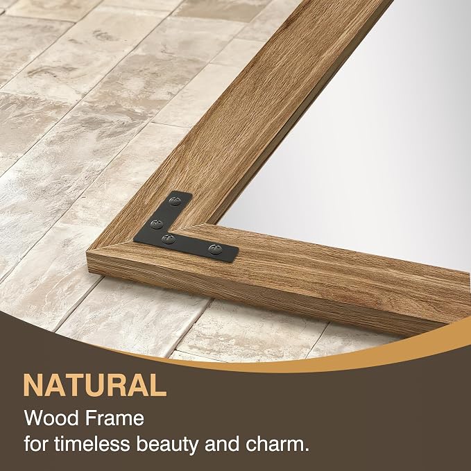 Wooden Bathroom Mirror for Wall, for Farmhouse, Living Room, Entryway Decor - Image 7