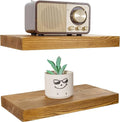 BGMG Wood Floating Shelves for Wall 12 inch Set of 2, Rustic Wooden Wall Mount by BGMG