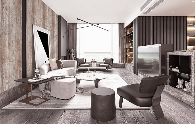 Dimoon78.7"x17.7'' Wood Wallpaper Brown Grey Dark Wood Contact Paper Gray Brown - Image 6