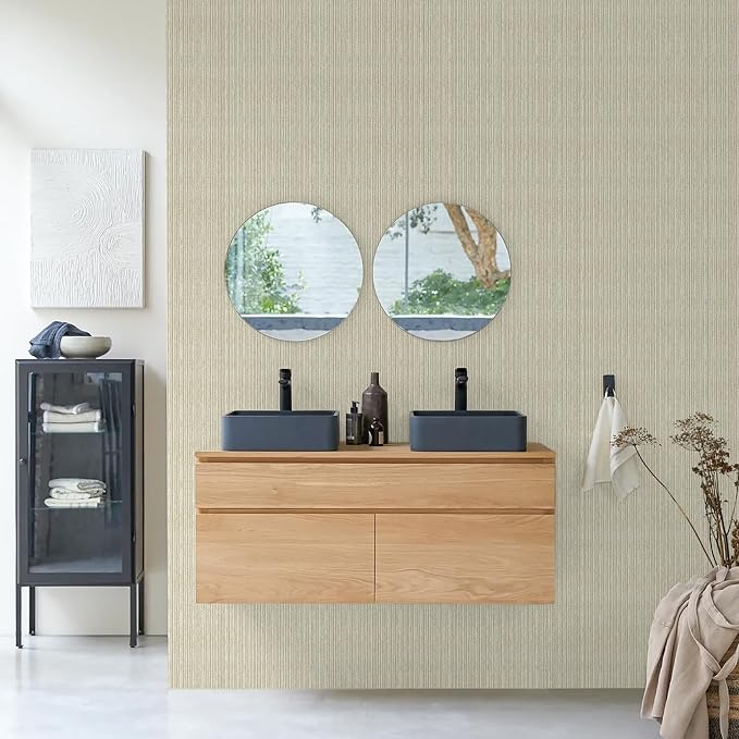 MelunMer Grasscloth Peel and Stick Wallpaper 17.3"x393", Contact Paper - Image 5