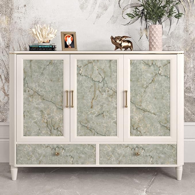 Cyan Glossy Marble Contact Paper Peel and Stick Countertops Self Adhesive - Image 7